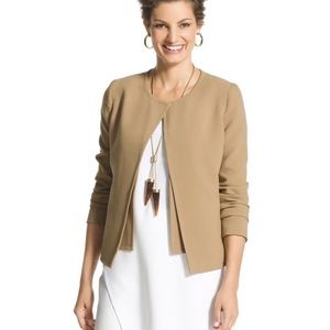 Chico's | Black Label Peplum Jacket in Sweet Caramel Size 0 / S‎
